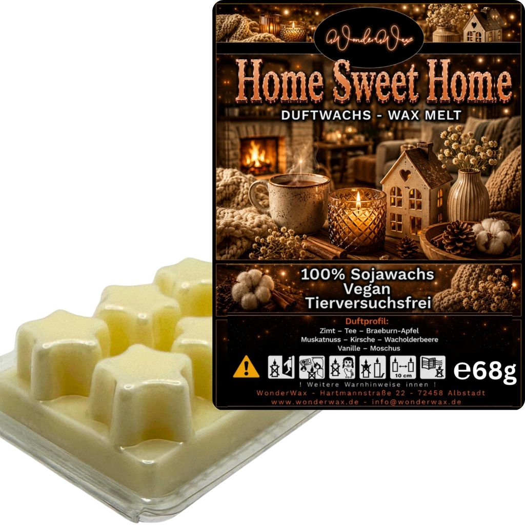 WonderWax Duftwachs Wax Melts für Duftlampe, 6 Sterne Duftmelt Wachsmelt Sojawachs Duftwachs Würfel für Raumdüfte, Wachs Duftöl Winter Indoor ...