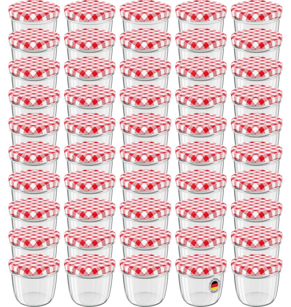 50 Stück WELLGRO Vorratsglas Einmachgläser Schraubdeckel Produktbild 