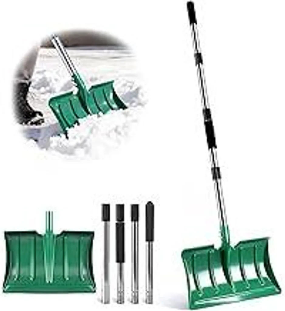 Spingineve Ergonomico 163cm | Lama Metallo 41cm per Giardino e Auto