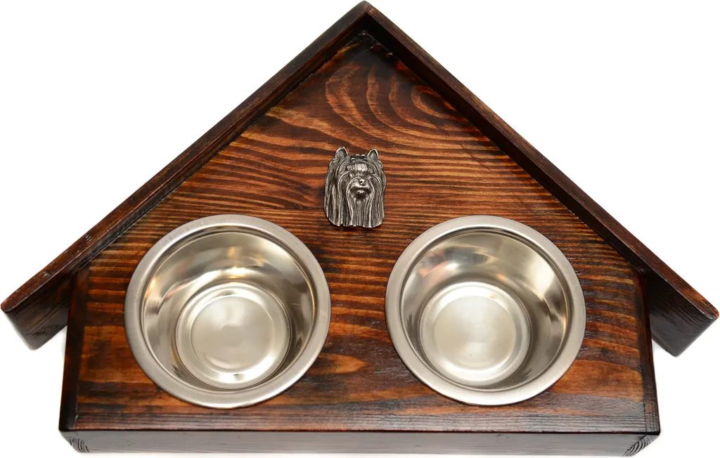 Ciotole Pechinese con Supporto in Legno Art-Dog | Regalo Adozione Cane