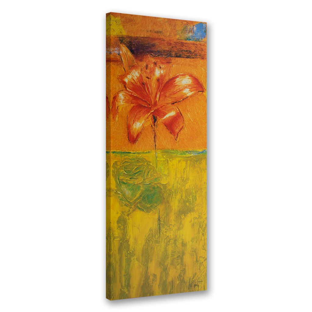 Leinwandbild Gemalte Seerose 30x90 Feeby Orange bild für die wand bereit zum aufhängen