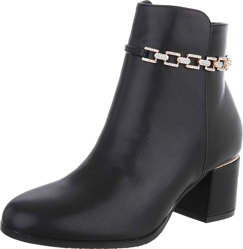 Ital-Design Damen Stiefeletten Klassische Stiefeletten Leicht gefüttert Lederoptik Klassische Stiefeletten 87108732 Schwarz Gr. 37