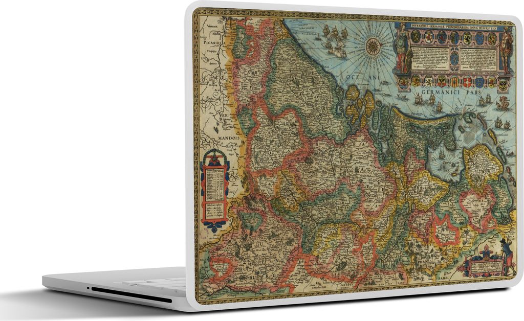 MuchoWow Laptop Aufkleber Sticker Cover Historische Karte der Niederlande 25x18 cm - Laptop-Deko