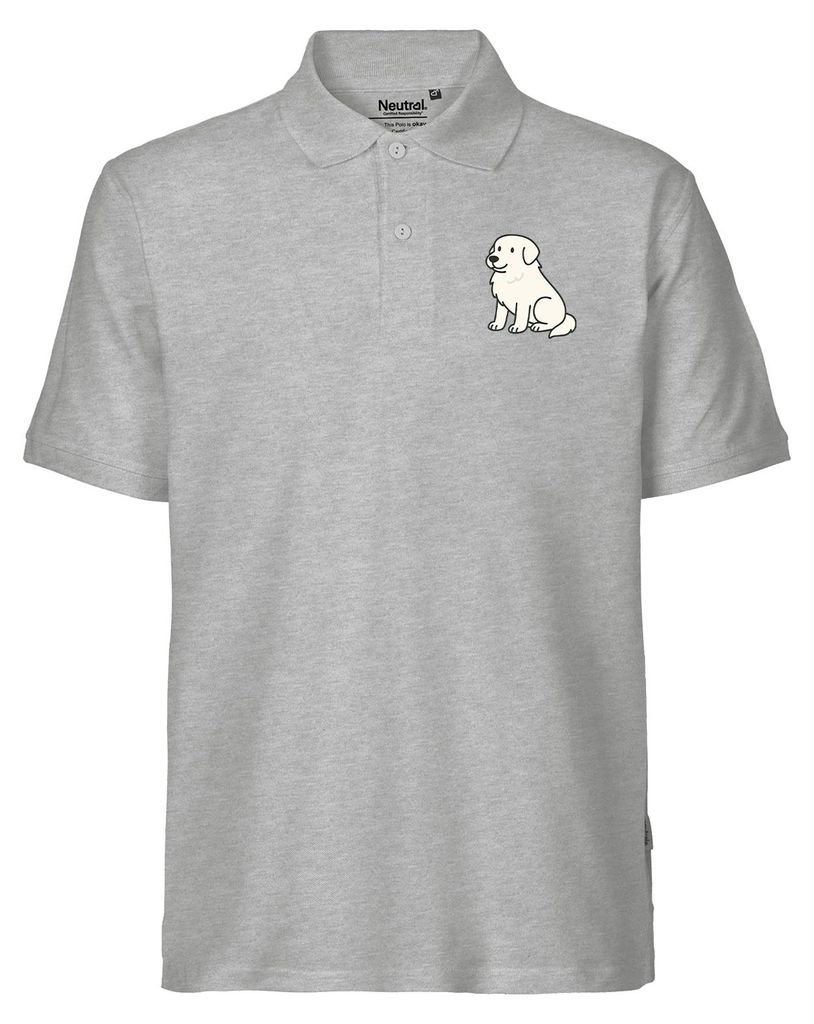 Huuraa Herren Polo Shirt Pyrenäenberghund Comic Pyri L Sport Grey Bio Baumwolle Fairtrade Poloshirt Geschenkidee