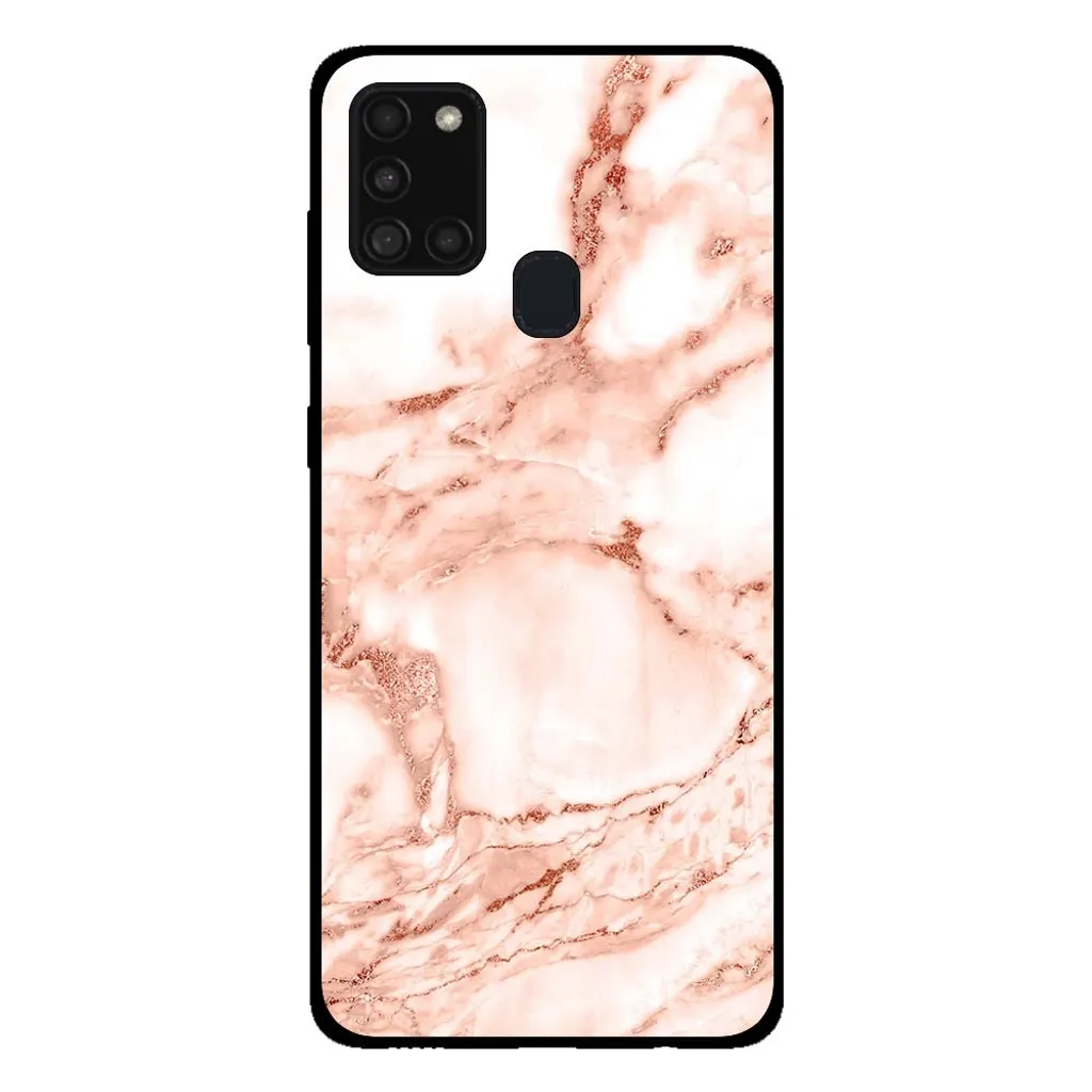 Cover Samsung A21s Effetto Marmo Bianco Oro Rosa Smartphonica Trend