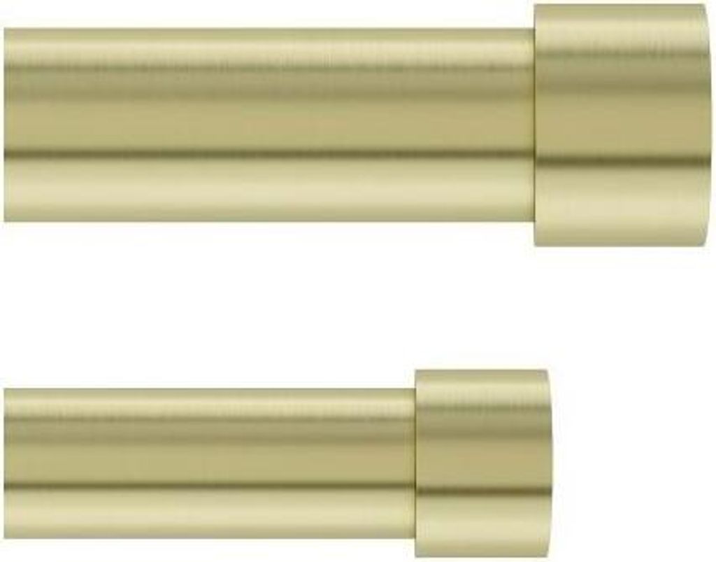 Umbra Doppel-Teleskop-Gardinenstange Cappa, Vorhangstangen mit Halterung, Stahl, Messing, 92-168 cm, 1014557-104