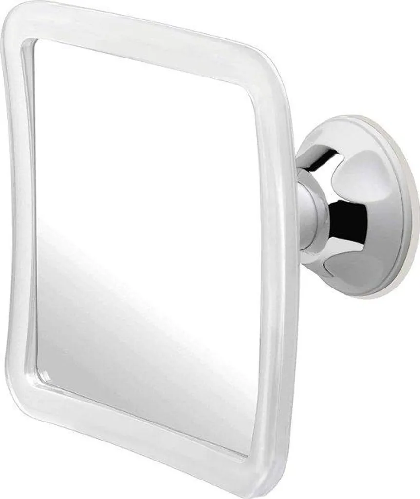Plus de buée avec ce miroir de douche 16x16 cm incassable à ventouse