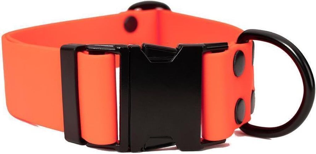 Mystique Biothane Klick Halsband 38mm neon orange 55-65cm