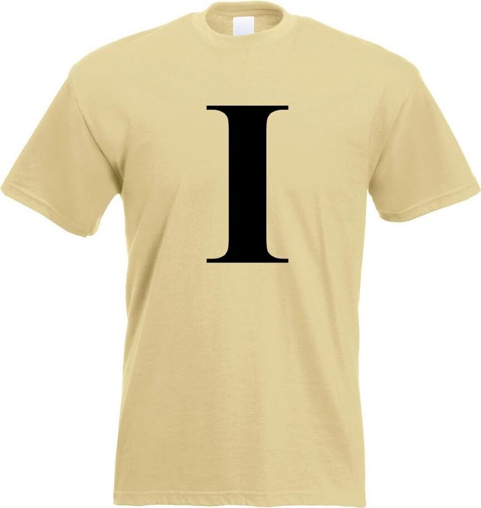 Kiwistar - T-Shirt - Khaki - Buchstabe I - Alphabet Motiv Bedruckt Funshirt Design Print - mit Motiv Bedruckt - Funshirt Design - Sport - Freizeit ...