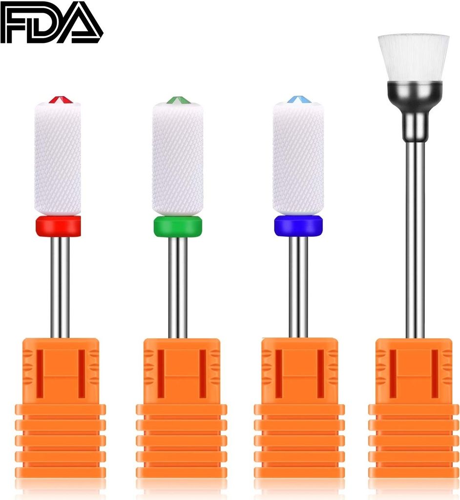 JCMASTER Premium Keramik Aufsätze 2.35mm Nagelfräser Crystal Bits Gelnägel Medium Schleifen Acryl Maniküre, Pediküre Nageldesign Schleifkörpe...