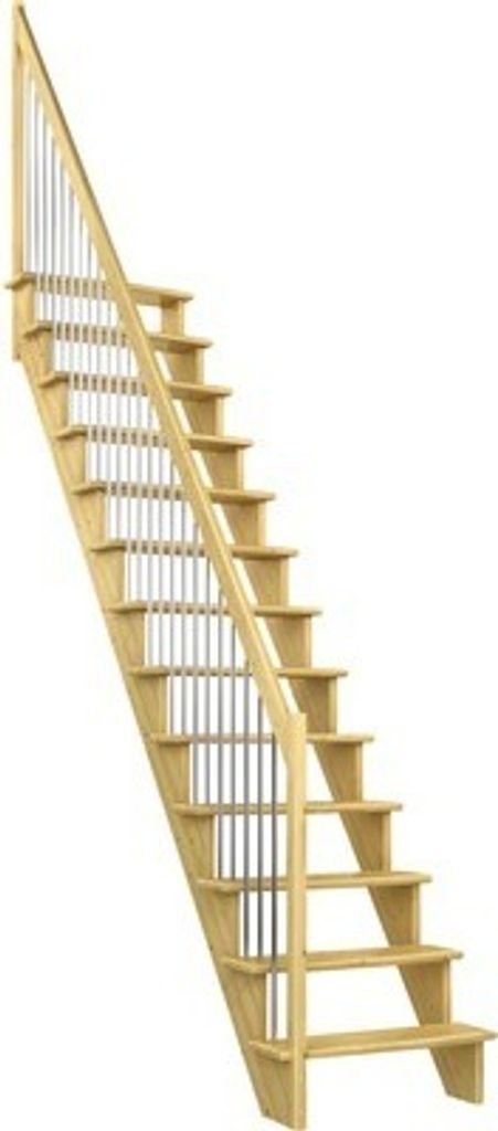 Pertura Wangentreppe Filia Kiefer Leimholz Ohne Setzstufen Seitenwange kiefer gerade 65 cm 12 Stufen / 13 Steigungen Sta