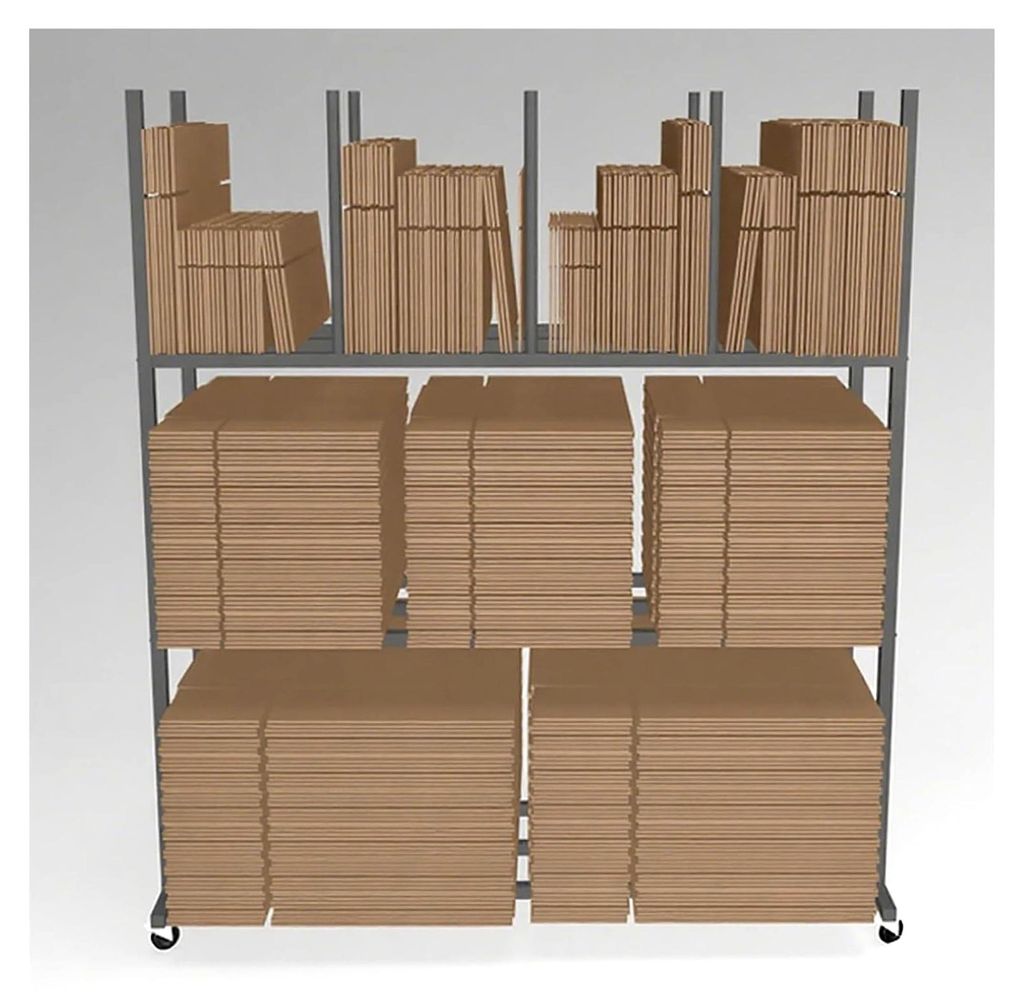 Kunstaufbewahrungsregal, mobiles Versandkartonregal mit Rollen, Kartonbox-Organizer, robuster Leinwand-Präsentationsständer für ungerahmte Gemä...