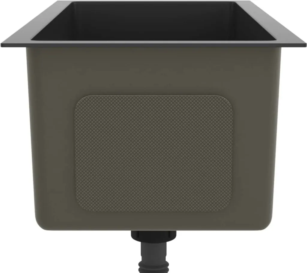 Lavello Cucina Nero Opaco vidaXL - Acciaio Inox Minimal e Chic - 6