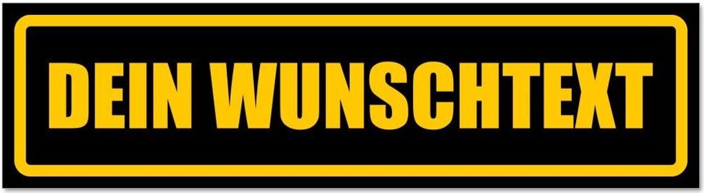 Kiwistar - Autoaufkleber - Gelb - Schwarz - 45 x 12 cm - Dein Wunschte x t - Hinweis Aufkleber Sticker für Auto, Kfz, Fahrrad, PKW, LKW