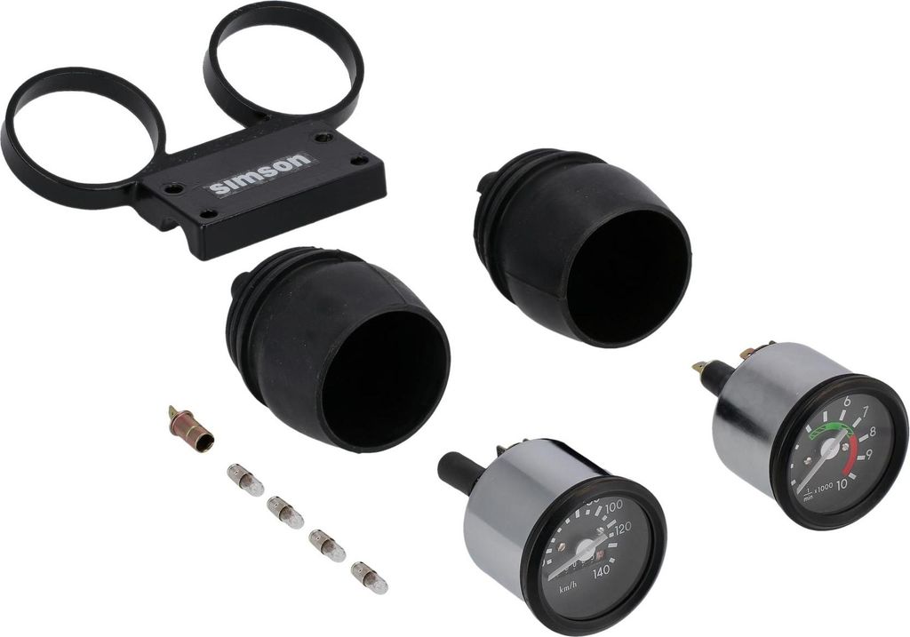 Set: Armaturenkombination komplett für Simson S51, S70 Tacho + DZM (140km/h; 10000 U/min)