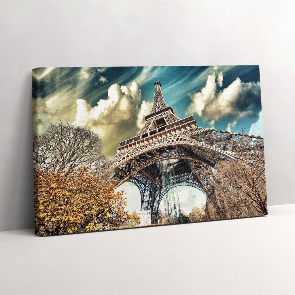 Großartige Aussicht auf den Eiffelturm – Leinwandbild Wandbild – 30x20 cm – Leinwandbilder – Wandbilder – Schlafzimmer – Flur