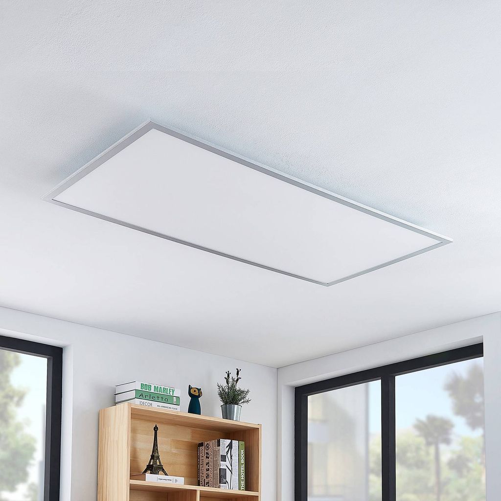 Lindby LED Deckenpanel Brenda – 119,5x29,5 Cm, Dimmbar, RGB Hintergrundbeleuchtung & Farbtemperatur 3000-6000K, Mit Fernbedienung