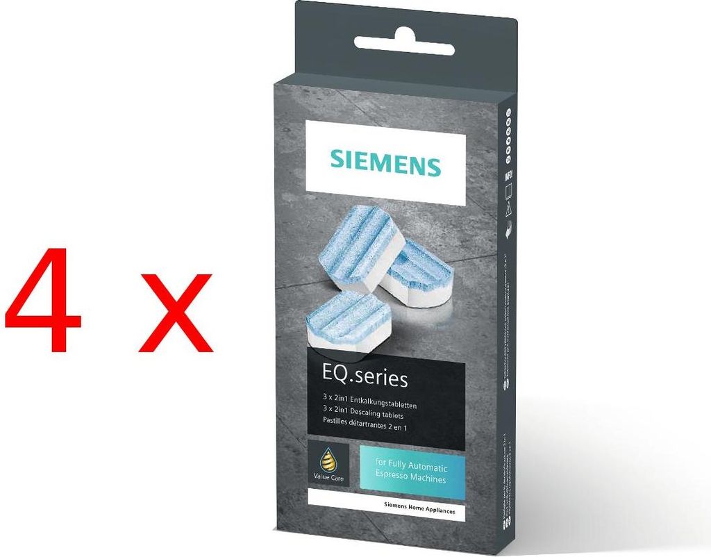 SIEMENS TZ80002 12 Stück Entkalkungstabletten für alle EQ + surpresso Kaffeevollautomaten