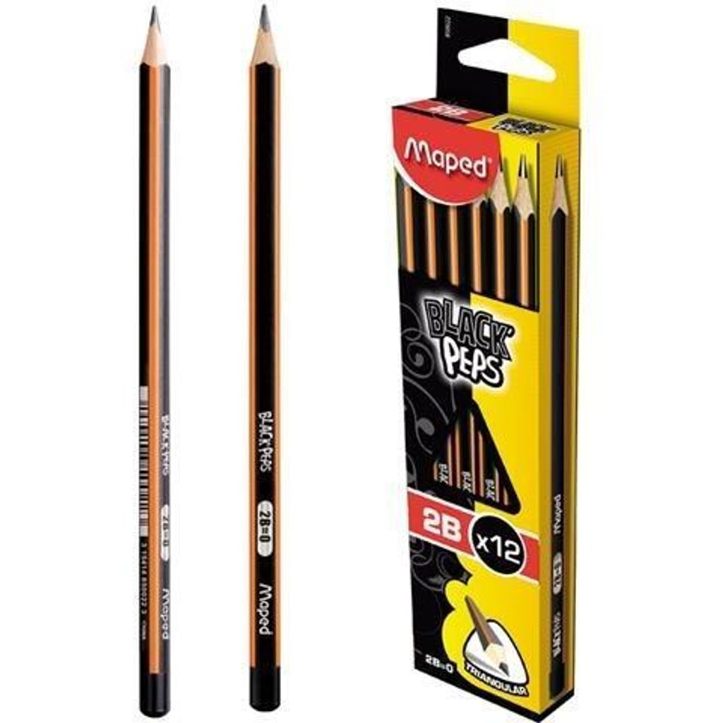 Bleistift Black'Peps Classic 2B dunkelgrau/orange Packung mit 12 Stück