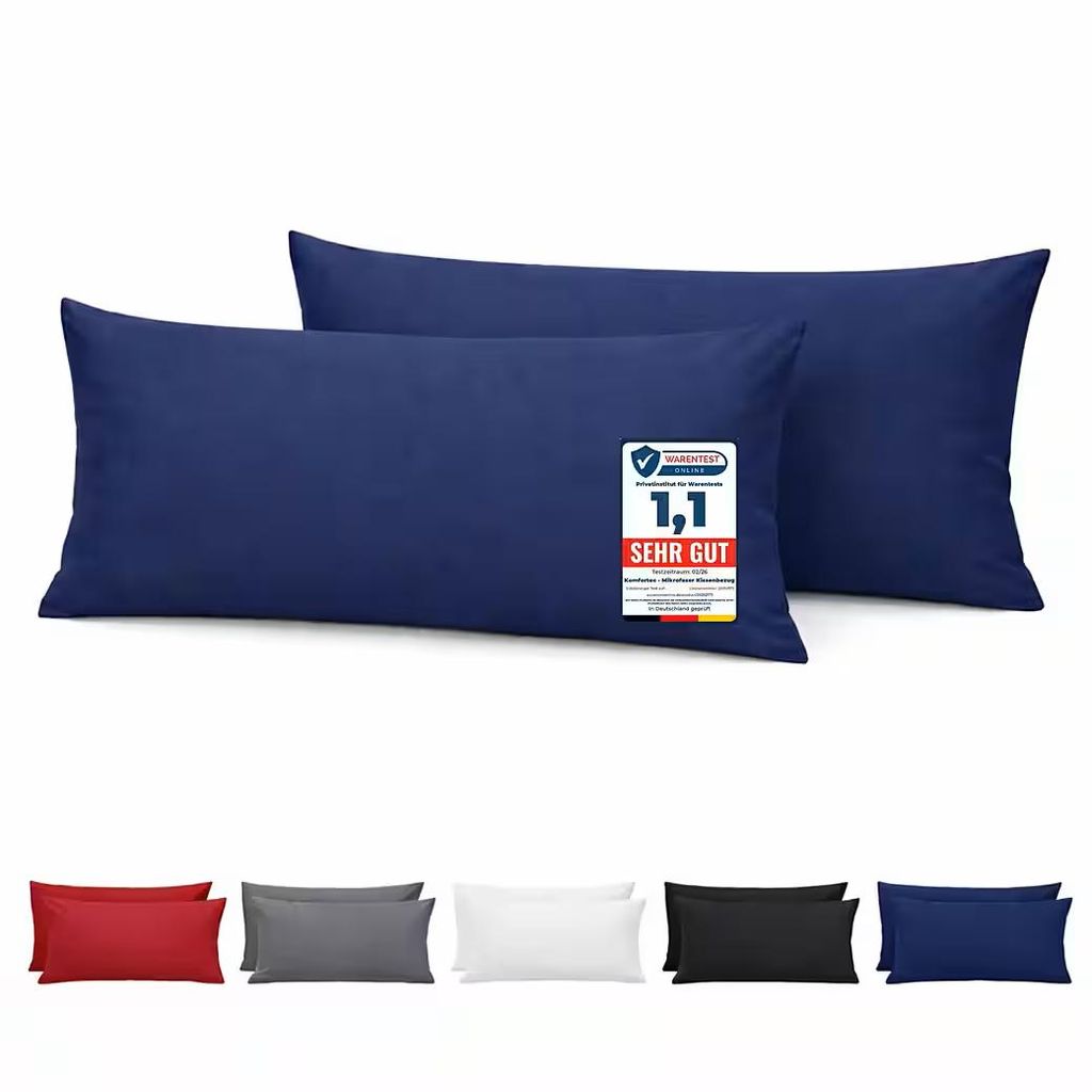 Komfortec Premium Kissenbezug 40x80 cm – 2er Set – Produktbild 