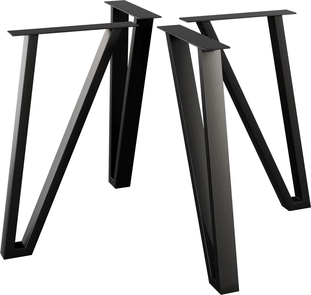 Pieds de table pour salle à manger 72 cm en métal noir MetaloPro
