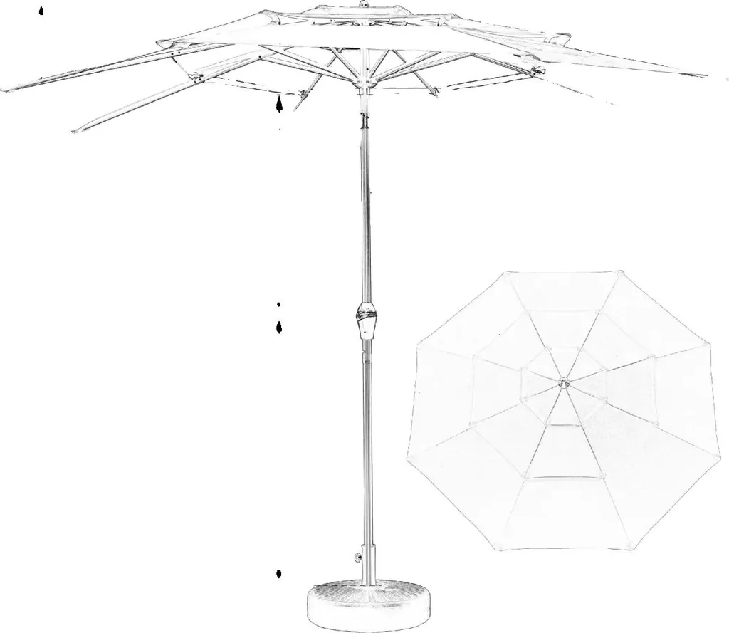 Parasol inclinable bleu royal avec protection UV et oscillation libre