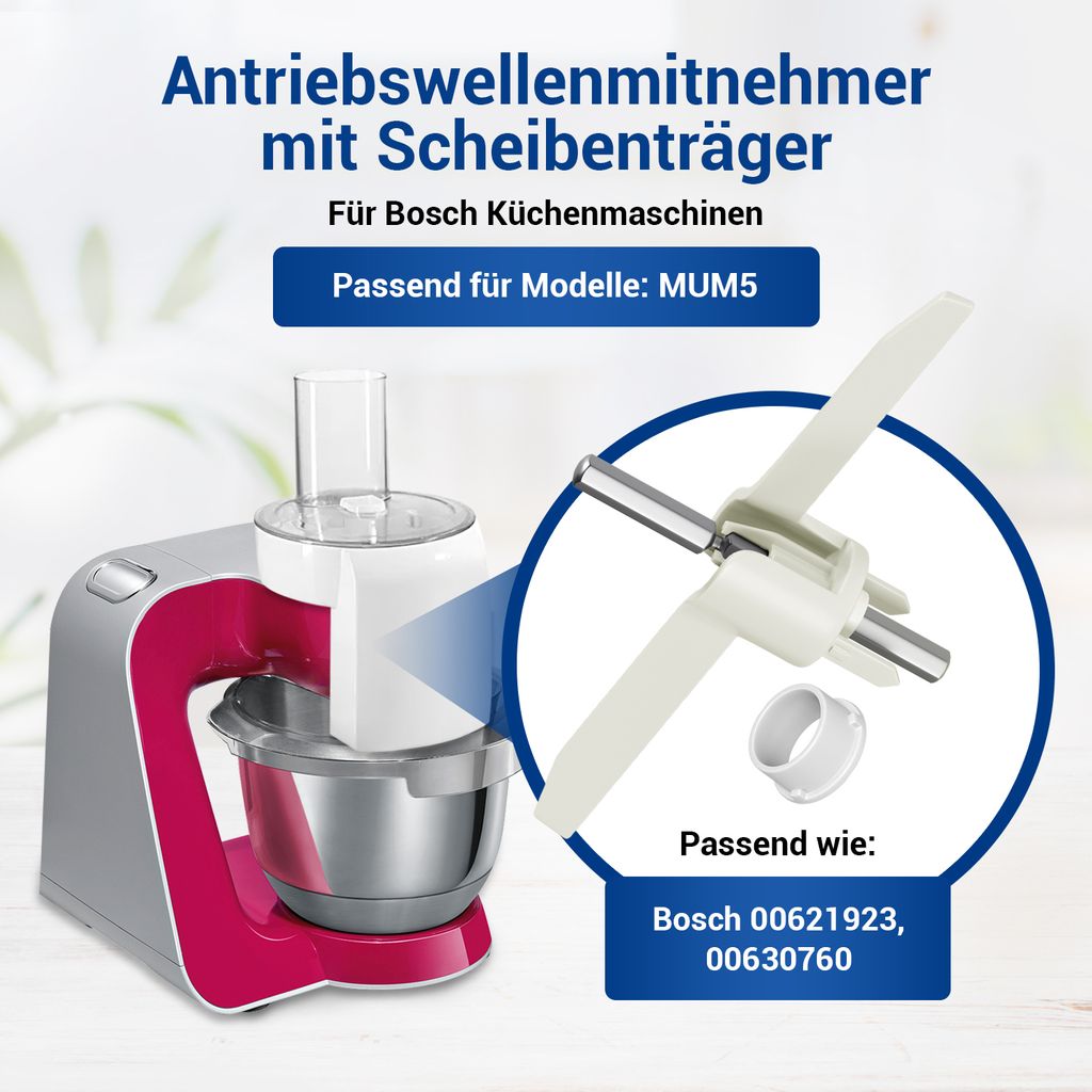 BOSCH SIEMENS Asse Motore Disco 155 x 90 mm Originale Robot Cucina Serie MUM5