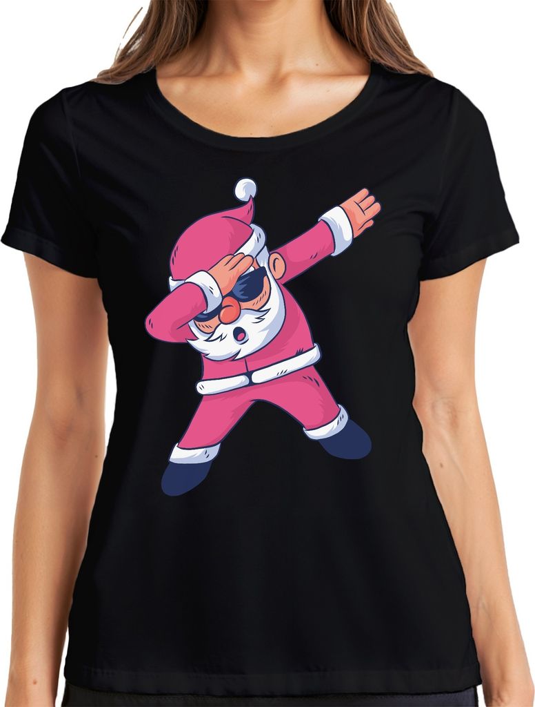 Dabbing Santa Sonnenbrille - Weihnachten Weihnachtsgeschenk Christmas Damen T-Shirt, Schwarz, S