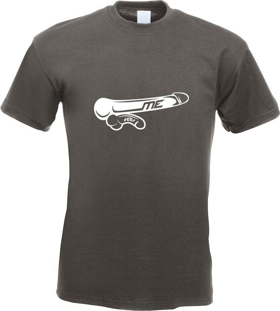 Kiwistar - T-Shirt - Graphit - Me vs. You - Größenvergleich Motiv Bedruckt Funshirt Design Print - mit Motiv Bedruckt - Funshirt Design - Sport -...