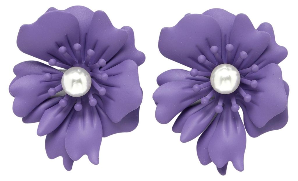 AVANT-GARDE PARIS Blumenförmige Perlenohrstecker in Violett