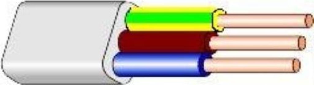 25m Flache Installationsleitung Kabel 3 x 1,0 mm YDYp flach Produktbild 