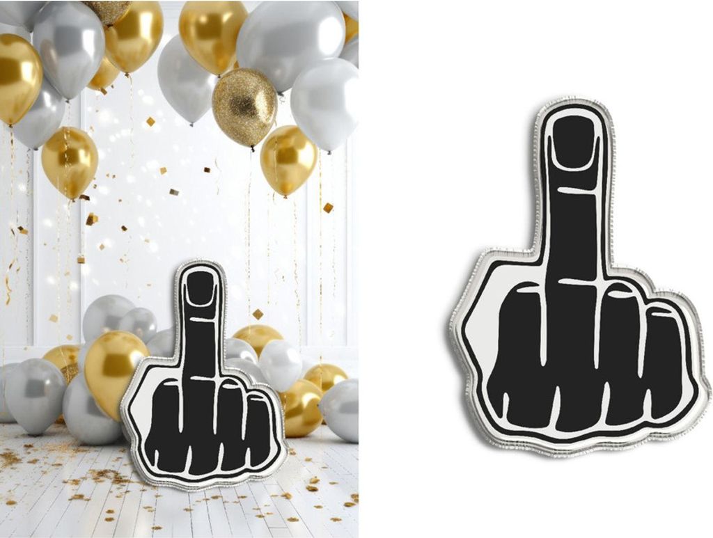 Folienballon zum Hinstellen 77cm Mittelfinger Stinkefinger Produktbild 