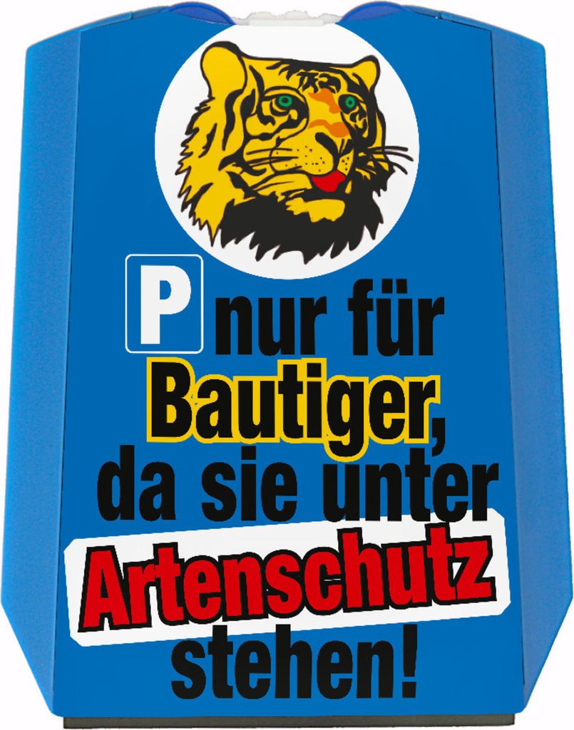 Bautiger Parkscheibe für Bauarbeiter und Handwerker in blau