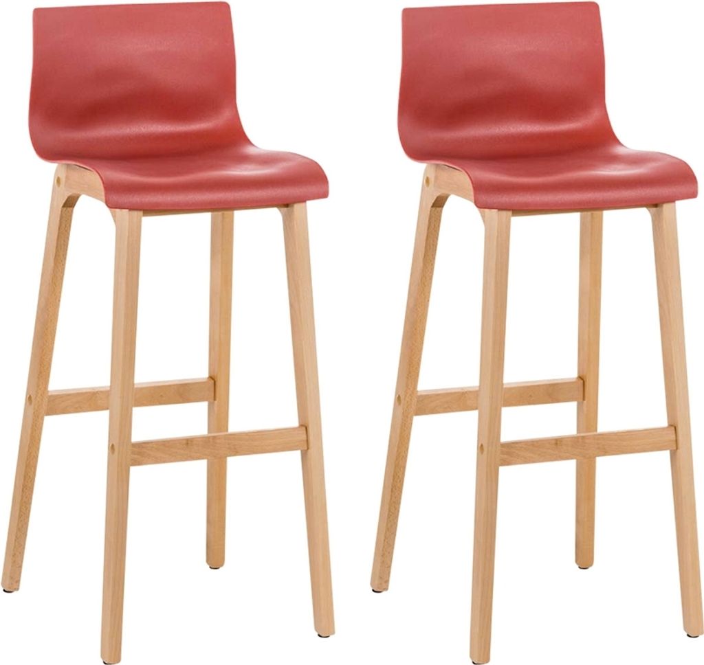 2er Set Barhocker HLO-CP20 Natura rot