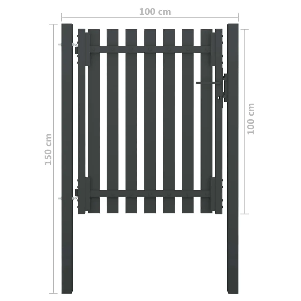 Panneau pour fermer votre jardin 1x1,5m acier anthracite résistant - 5