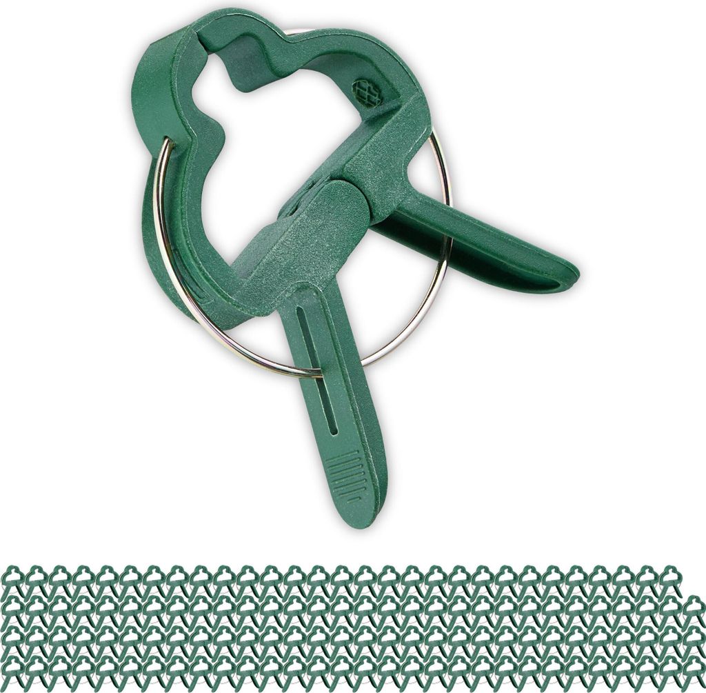 Pflanzenclips - Set von 120 - Pflanzenklemmen - 4,5 x 6 cm - Tomatenclips - Grün