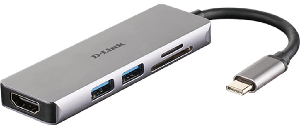 D-Link DUB-M530 USB-C 5-Port USB 3.0 Hub mit HDMI, SD & microSD Card Reader