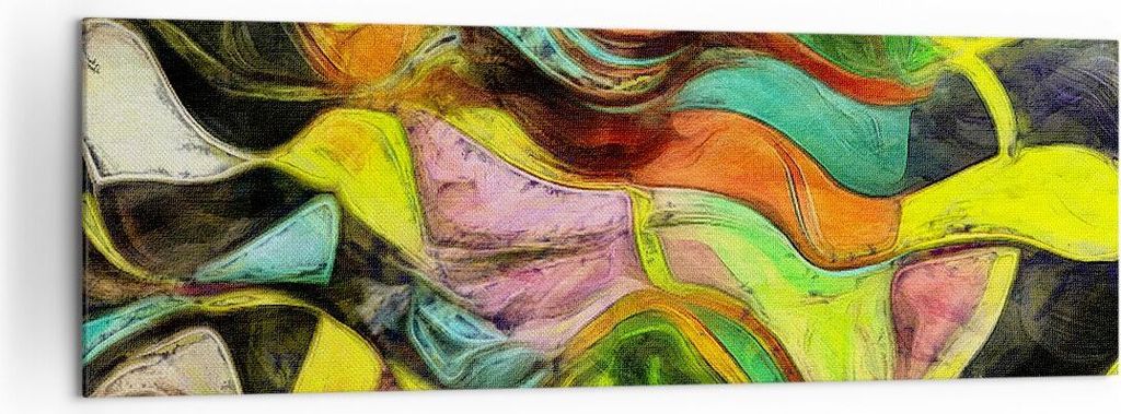 Bild auf Leinwand - Leinwandbild - Abstraktion modern - 160x50cm - Wand Bild - Wanddeko - Leinwanddruck - Bilder - Kunstdruck - Wanddekoration - Le...