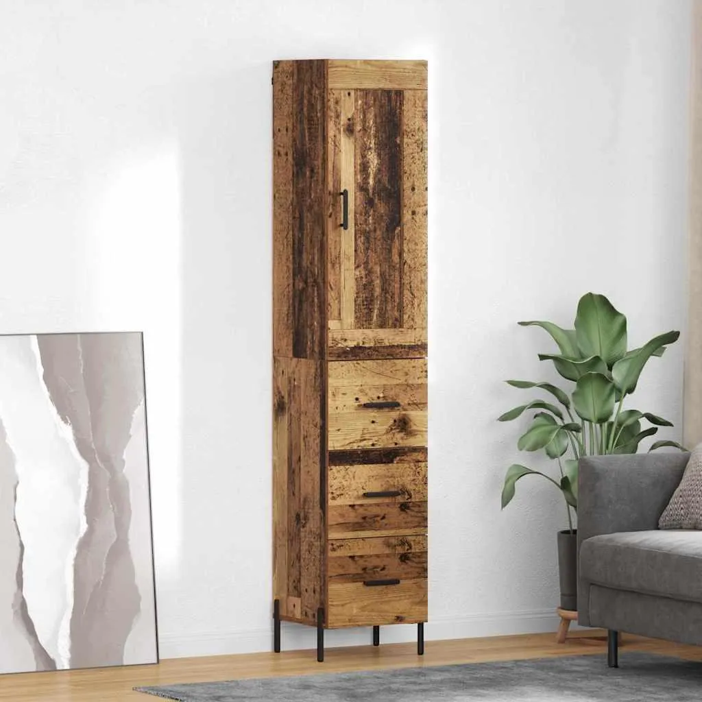 vidaXL Credenza in legno recuperato 34,5 x 34 x 180 cm materiale a base di legno