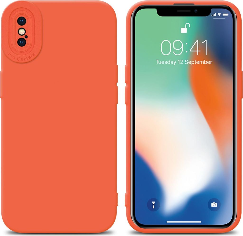 Cadorabo Hülle für Apple iPhone X / XS Schutz Hülle in Orange TPU Silikon Etui Case Handyhülle