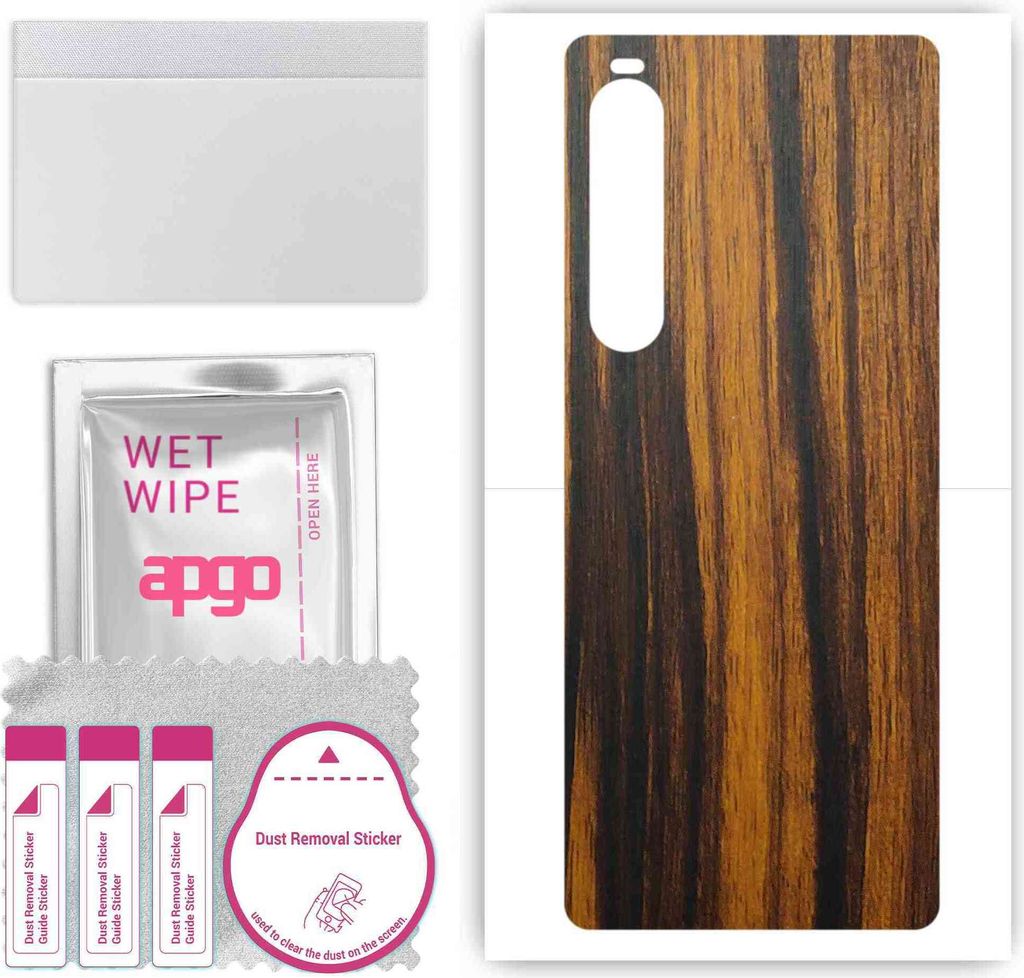 apgo Rückseite Schutzfolie, Skin, kompatibel mit Sony Xperia 10 V, Hinten Displayschutzfolie aus Vinylfolie, kratzfest, einfache Montage - Tigerwood