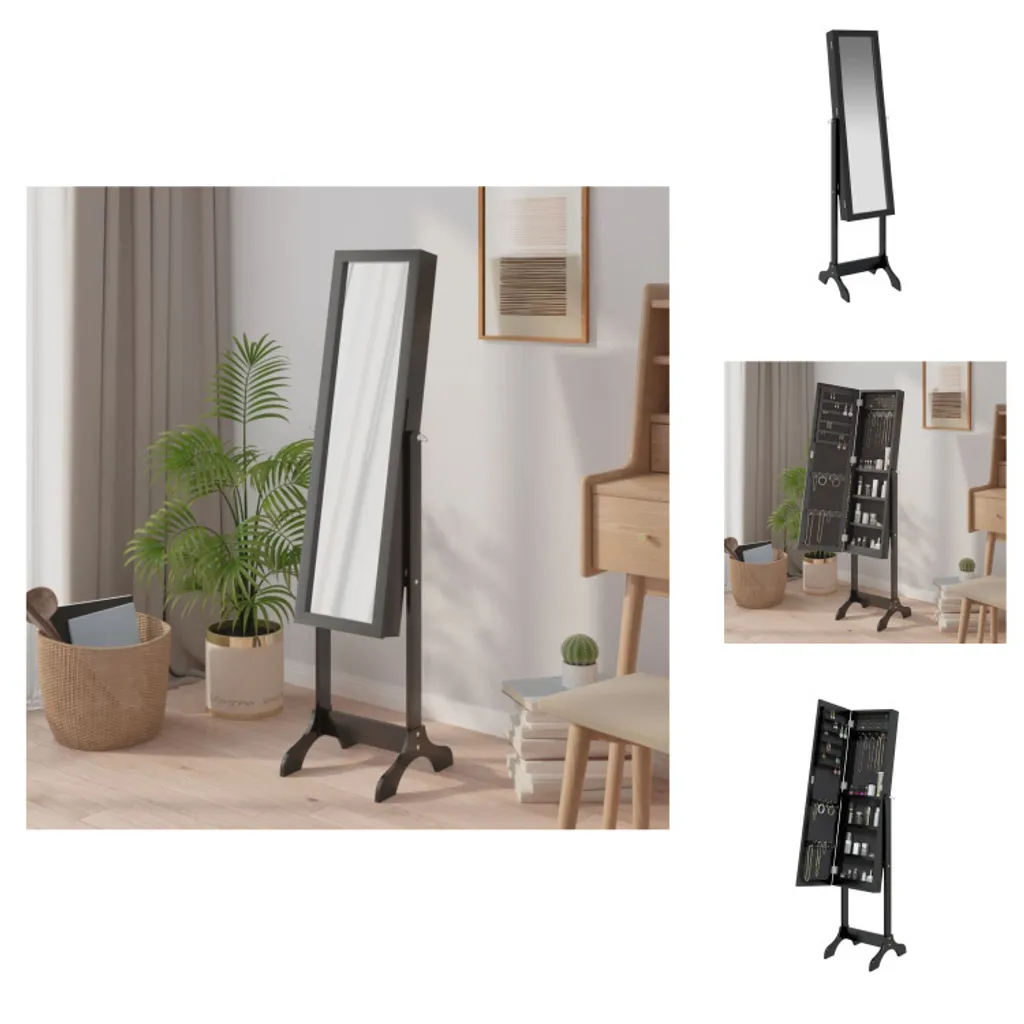 vidaXL Specchio Verticale Nero 146cm | Specchio Outfit Perfetto