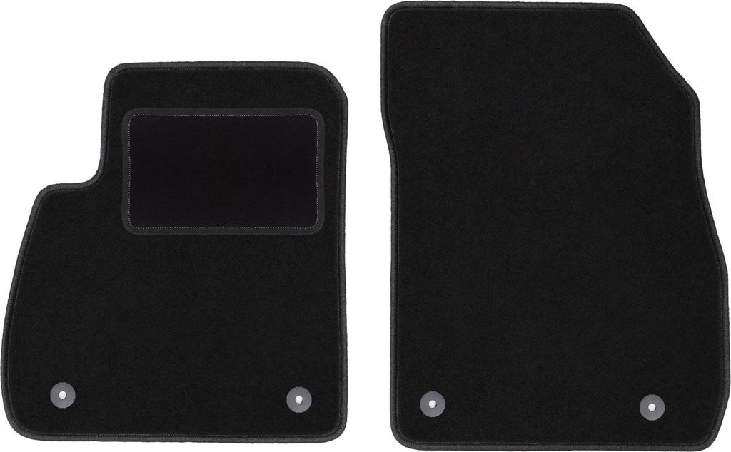 Velours-Fußmatten Vorne passend für Opel Zafira C (7 Personen, Bj. 2012-2019) – schwarz, passgenau, mit Befestigungen set 2 Stk. - STANDARD