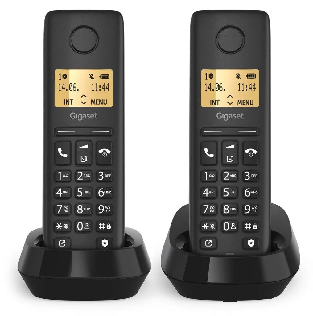 Gigaset BASIC 100 DUO Téléphone sans fil DECT avec 2 combinés Noirs