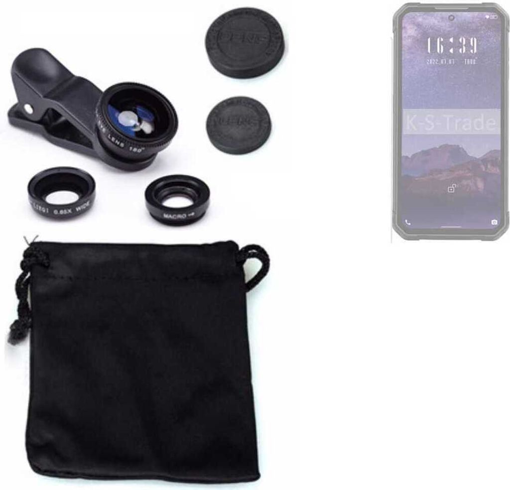 K-S-Trade Smartphone Kamera Linsen Set Kompatibel mit iiiF150 B1 Pro Plus 3in1 Clip-On Kamera Adapter Macro Weitwinkel FishEye Fischauge Objektiv