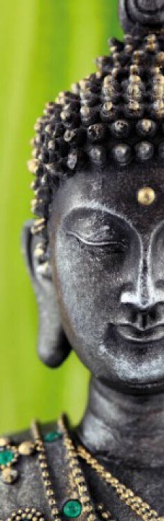Buddhismus Fototapete Poster-Tapete - Buddha Statue, Grün, 1-Teilig (250 x 79 cm)