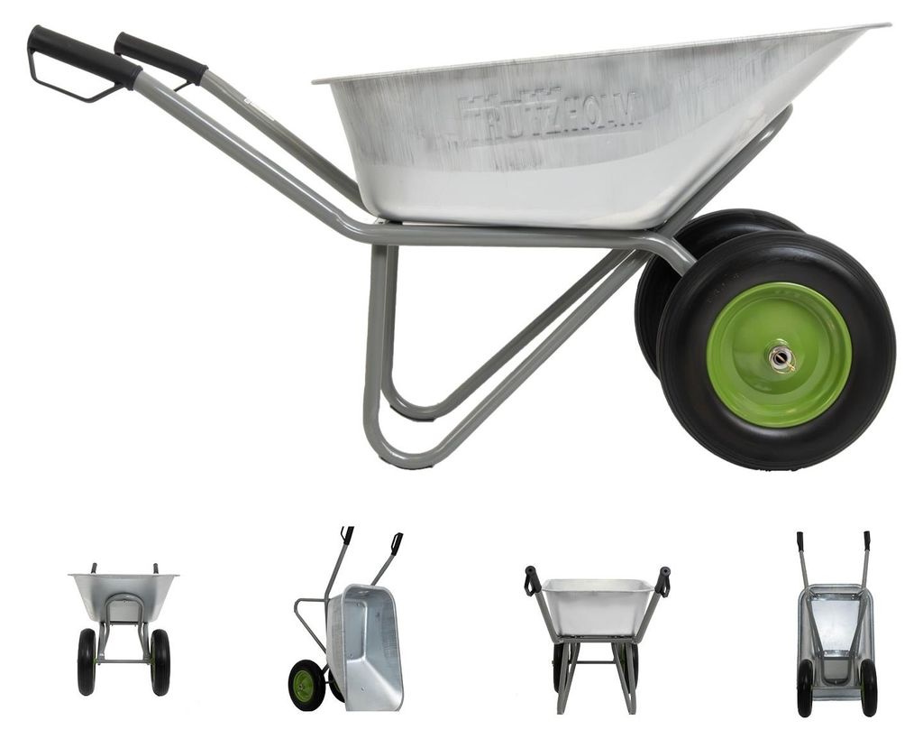 2-Rad Schubkarre verzinkt 110L Gartenkarre Baukarre Produktbild 