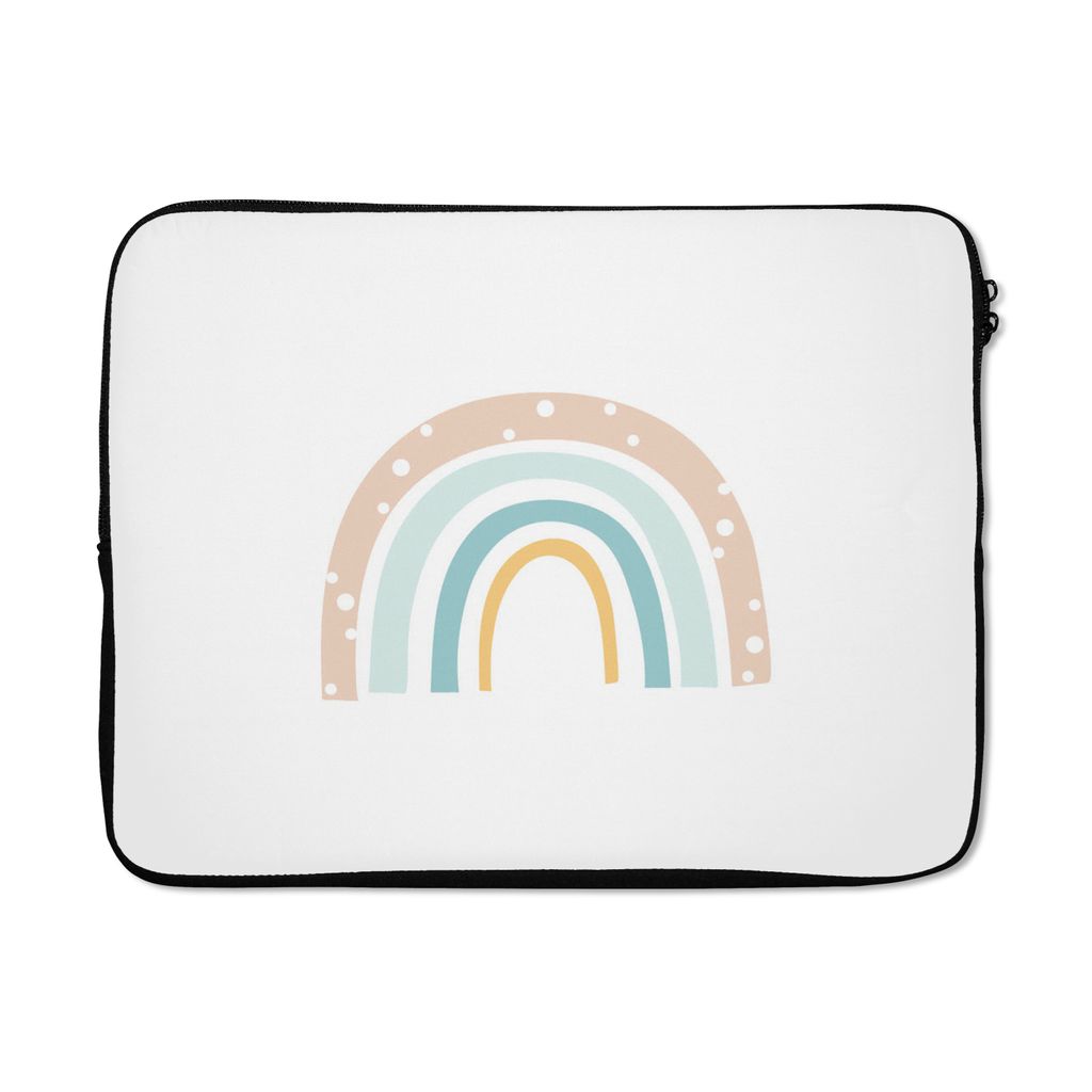 MuchoWow Laptop Hülle 15 Zoll Regenbogen - Kinder - Pastell - Tupfen - Baby Laptoptasche - Laptoptasche - Sleeve - Rundum-Schutz