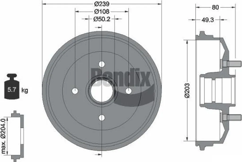 Tambour de Frein pour Rénovation Ford Escort et Puma - Référence 1011288