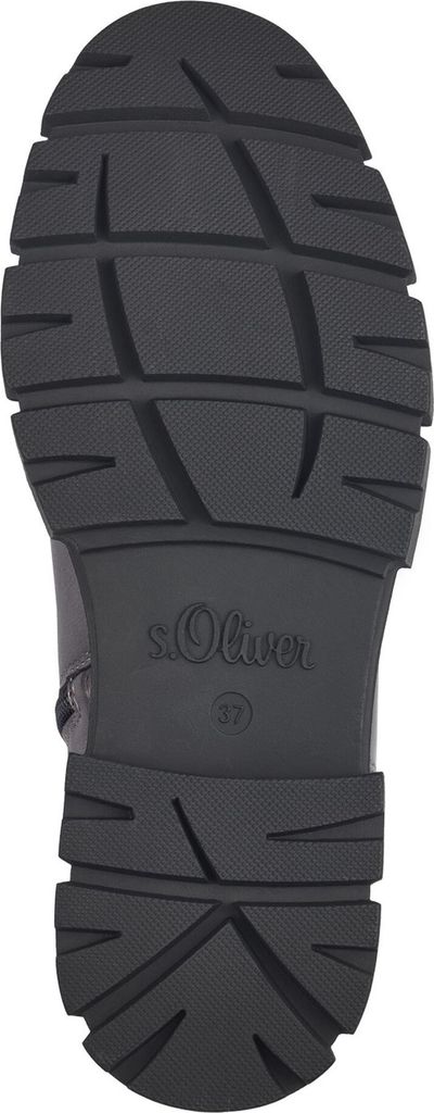 s.Oliver Damen Stiefelette Plateau Chelsea Boot Matt Lack Metallic 5-25402-41, Größe:38 EU, Farbe:Silber